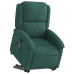 Sillón reclinable de masaje elevable terciopelo verde oscuro