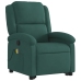 Sillón reclinable de masaje elevable terciopelo verde oscuro