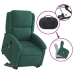 Sillón reclinable de masaje elevable terciopelo verde oscuro