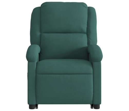 Sillón reclinable de masaje elevable terciopelo verde oscuro