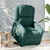 Sillón reclinable de masaje elevable terciopelo verde oscuro