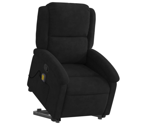 Sillón reclinable de masaje elevable terciopelo negro