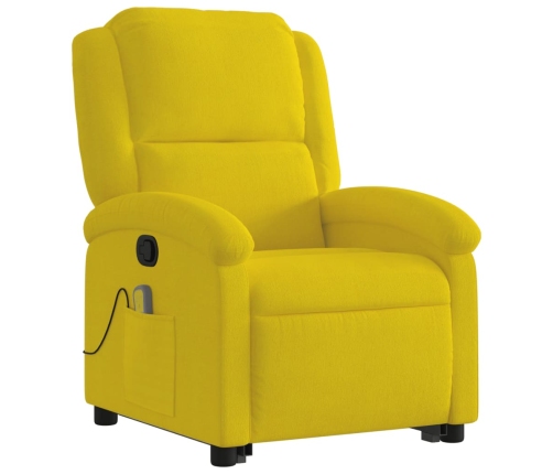 Sillón reclinable de masaje elevable terciopelo amarillo