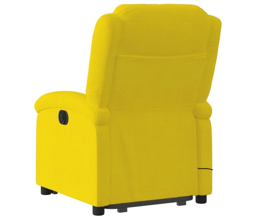 Sillón reclinable de masaje elevable terciopelo amarillo