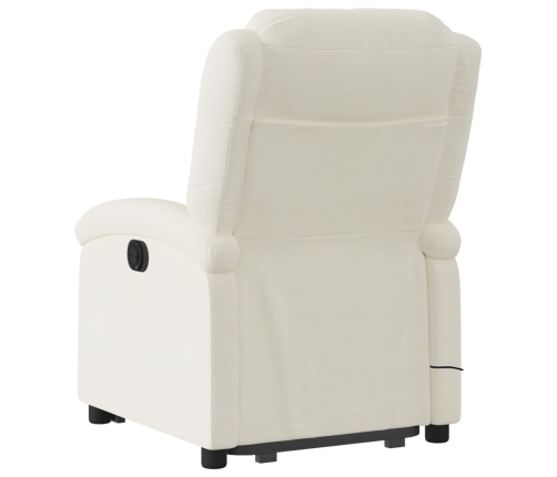 Sillón reclinable de masaje elevable terciopelo crema