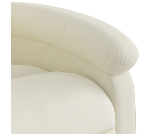 Sillón reclinable de masaje elevable terciopelo crema