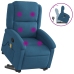 Sillón reclinable de masaje elevable terciopelo azul