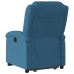 Sillón reclinable de masaje elevable terciopelo azul