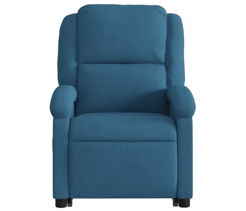 Sillón reclinable de masaje elevable terciopelo azul