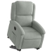 Sillón eléctrico reclinable elevable de terciopelo gris claro