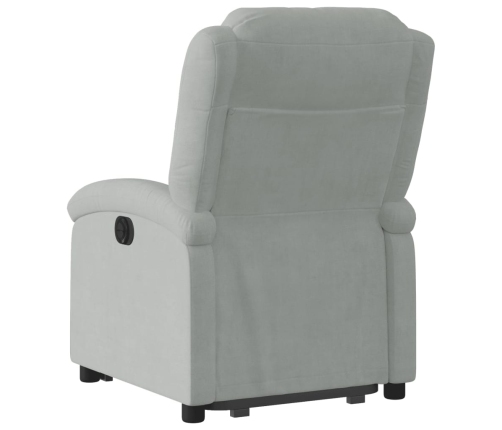 Sillón eléctrico reclinable elevable de terciopelo gris claro