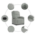 Sillón eléctrico reclinable elevable de terciopelo gris claro