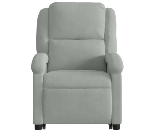 Sillón eléctrico reclinable elevable de terciopelo gris claro