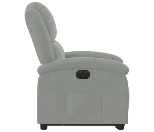 Sillón eléctrico reclinable elevable de terciopelo gris claro