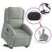 Sillón eléctrico reclinable elevable de terciopelo gris claro