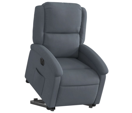 Sillón eléctrico reclinable elevable de terciopelo gris oscuro