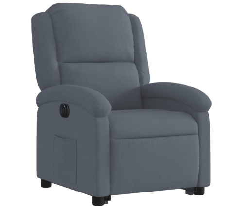 Sillón eléctrico reclinable elevable de terciopelo gris oscuro