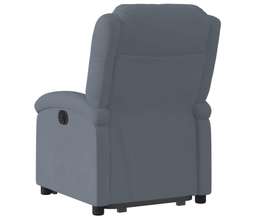 Sillón eléctrico reclinable elevable de terciopelo gris oscuro