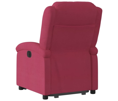 Sillón eléctrico reclinable elevable de terciopelo rojo tinto