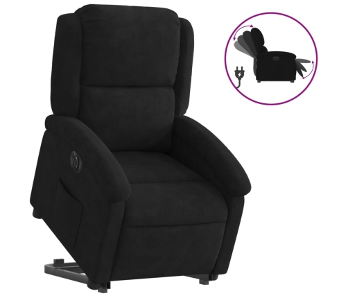 Sillón eléctrico reclinable elevable de terciopelo negro