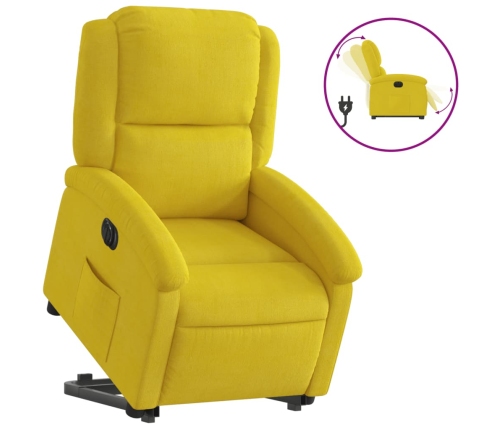 Sillón eléctrico reclinable elevable de terciopelo amarillo