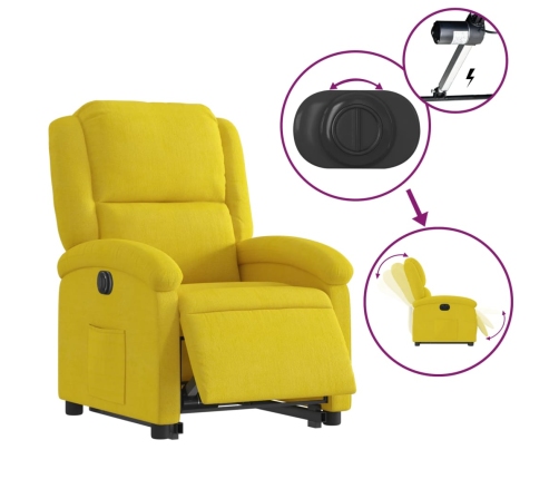 Sillón eléctrico reclinable elevable de terciopelo amarillo