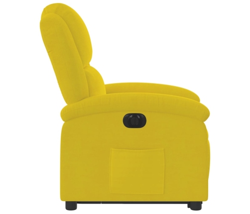 Sillón eléctrico reclinable elevable de terciopelo amarillo