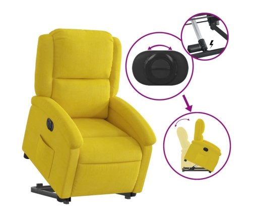 Sillón eléctrico reclinable elevable de terciopelo amarillo