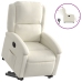 Sillón eléctrico reclinable elevable de terciopelo crema