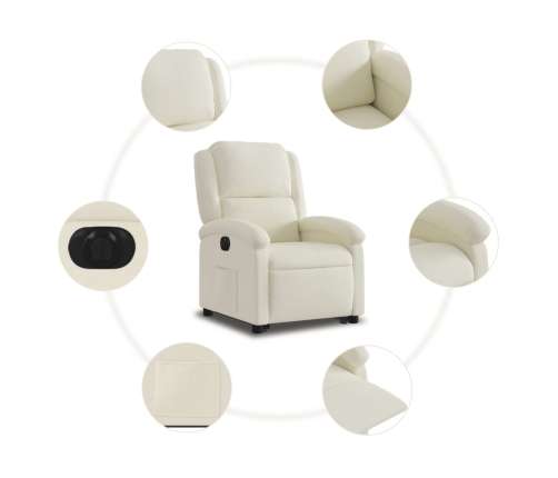 Sillón eléctrico reclinable elevable de terciopelo crema