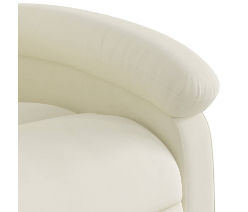 Sillón eléctrico reclinable elevable de terciopelo crema