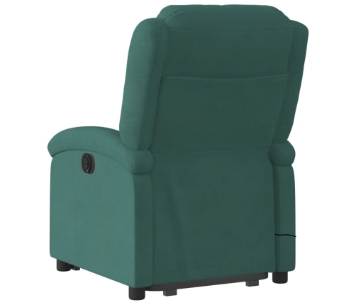 Sillón masaje reclinable elevable terciopelo verde oscuro