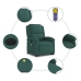 Sillón masaje reclinable elevable terciopelo verde oscuro