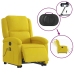 Sillón reclinable masaje eléctrico elevable terciopelo amarillo