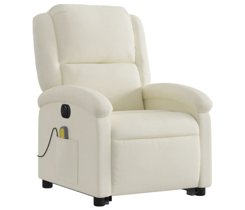 Sillón reclinable de masaje eléctrico elevable terciopelo crema