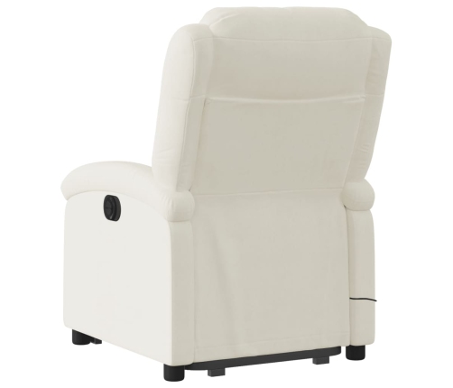 Sillón reclinable de masaje eléctrico elevable terciopelo crema