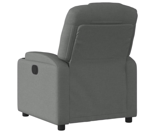 Sillón reclinable eléctrico de tela gris oscuro