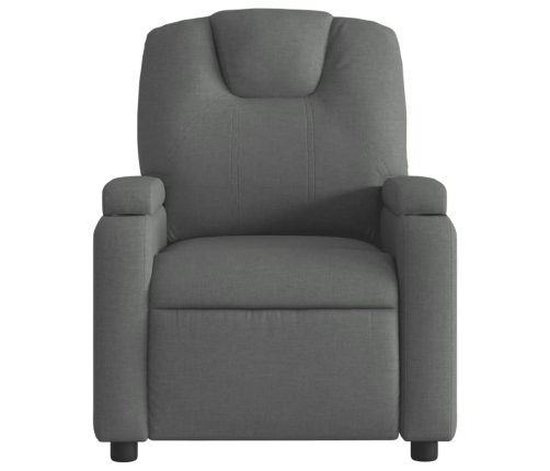 Sillón reclinable eléctrico de tela gris oscuro