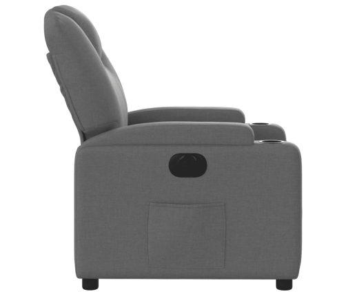 Sillón reclinable eléctrico de tela gris oscuro