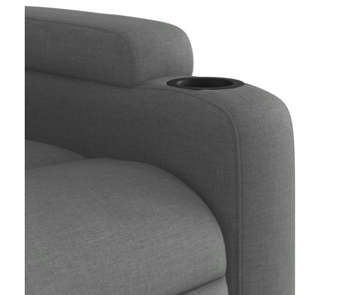 Sillón reclinable eléctrico de tela gris oscuro