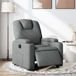 Sillón reclinable eléctrico de tela gris oscuro