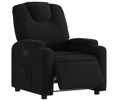 Sillón reclinable eléctrico de tela negro