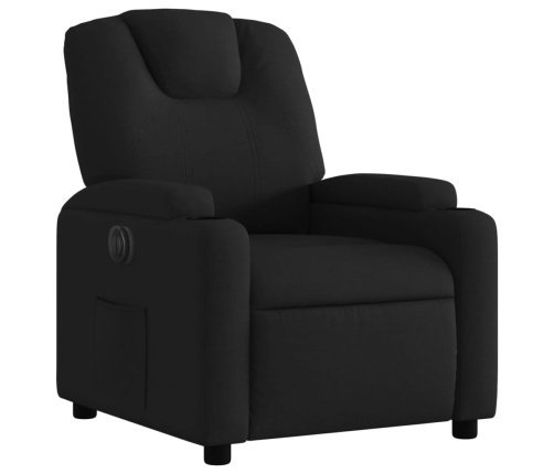 Sillón reclinable eléctrico de tela negro