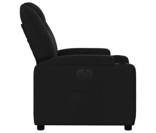 Sillón reclinable eléctrico de tela negro