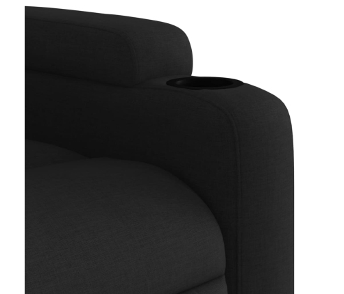 Sillón reclinable eléctrico de tela negro