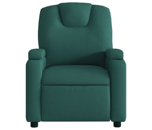 Sillón reclinable eléctrico tela verde oscuro