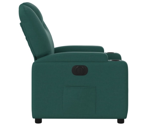 Sillón reclinable eléctrico tela verde oscuro