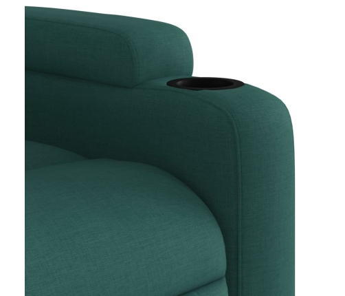 Sillón reclinable eléctrico tela verde oscuro