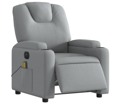 Sillón reclinable de masaje eléctrico tela gris claro