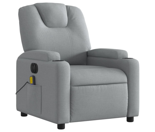 Sillón reclinable de masaje eléctrico tela gris claro